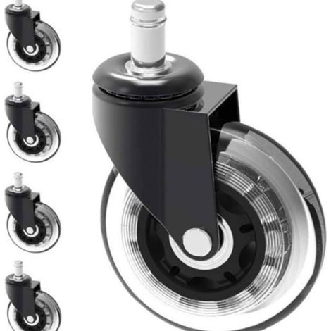 5PCS Roulette Chaise Bureau 11x22mm - Roulettes Silencieuses, Capacité 300 kg - Pour Fauteuils de Bureau Standard (1/4)