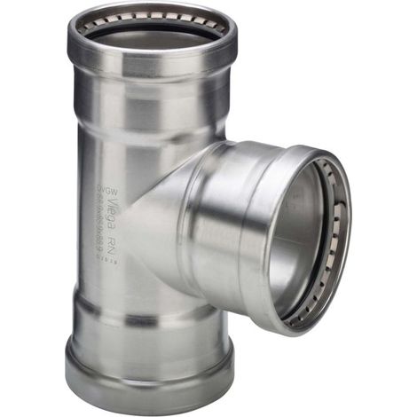 Viega Sanpress Inox XL Pièce en T 482770108 x 54 x 108 mm, acier inoxydable, SC-Contur
