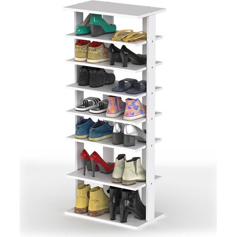 7-tier Double Shoe Storage Tower Organiser Unit Home Display Shelf Rack Stand (1/5)