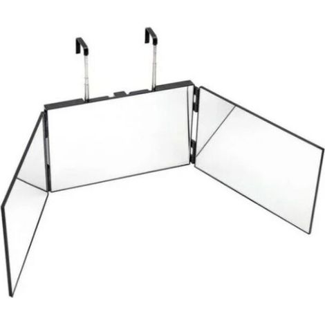 Noir (sans LED)Miroir simple de salle de bain Miroir de courtoisie pliant vue arrière 360 degrés réglable (1/5)