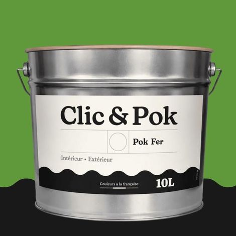 Peinture Fer Antirouille – Métal Extérieur Intérieur, Satinée, Protection Rouille - 10L - RAL 6018 - Vert jaune