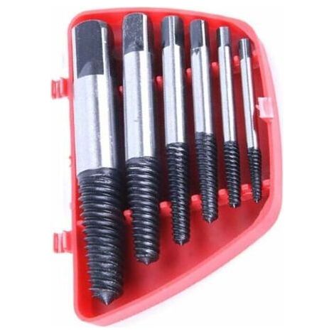 Broken Screw Extractor Multi-burst Screw Extractor Kit Hardness Stainless Steel Broken Screw Bolt Extractor Easy to Peel Suitable for Removing Damaged Screws (6pcs) (1/4)