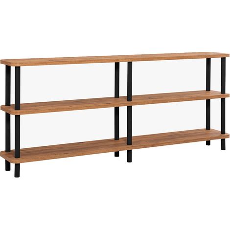 Scaffale design basso nero e legno 180 cm SOFIE