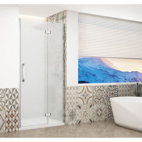 Porte de douche TRINITY CHROME 900 mm, verre mat, droite (1/4)