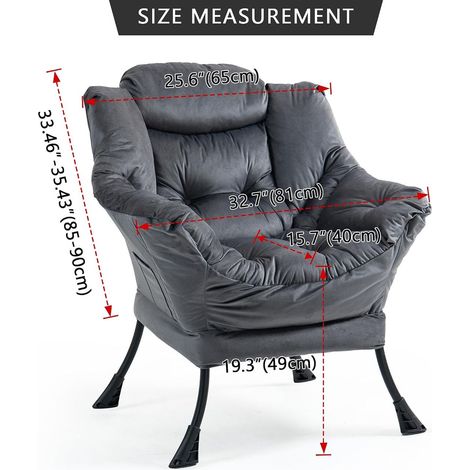 Chaise cadre métal poche latérale style simple confortable (1/5)