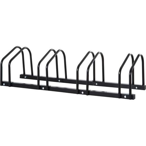 RASTRELLIERA PORTABICICLETTE PARCHEGGIO PER 4 BICICLETTE IN ACCIAIO 110X33X27 CM (1/5)