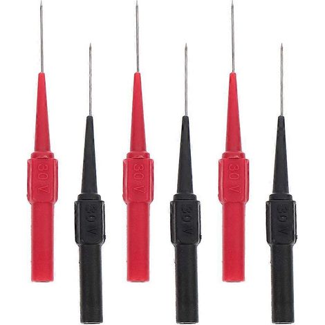 sondes de test pour multimètre, cordons de test pour perçage de fil-8.00X0.70X0.70CM-Black Red (1/4)
