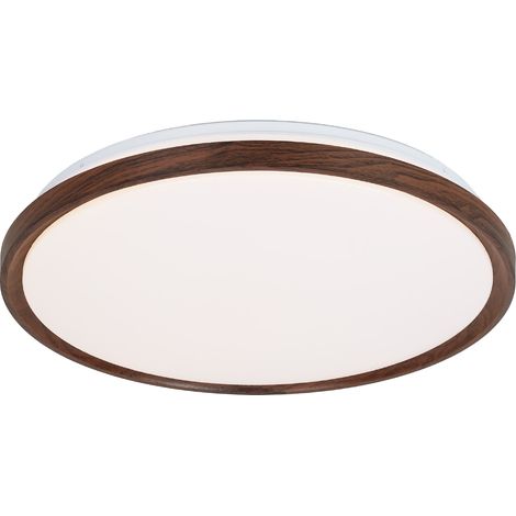 Plafón LED Ø480×90mm 40W CCT madera nogal (1/5)