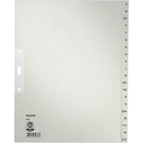 A-Z Register DIN A4 Überbreite Tauenpapier recycelt grau 20 Registerblätter (1/5)