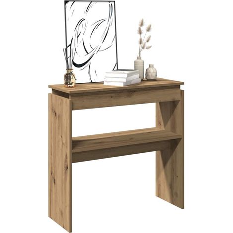 Table console-Table d'entrée chêne artisanal 102x30x80 cm bois d'ingénierie (1/5)