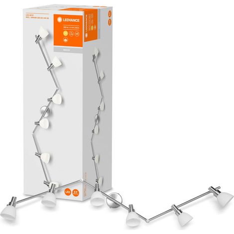 LED Projecteur, projecteur à 6 flammes en aluminium, adapté aux murs et plafonds intérieurs, lampes remplaçables 2W G9 incluses, blanc chaud (2700K), SPOT G9 6x2W (1/5)