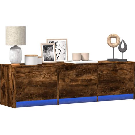 Meuble TV Chêne fumé 140 x 34 x 40 cm Bois d'ingénierie