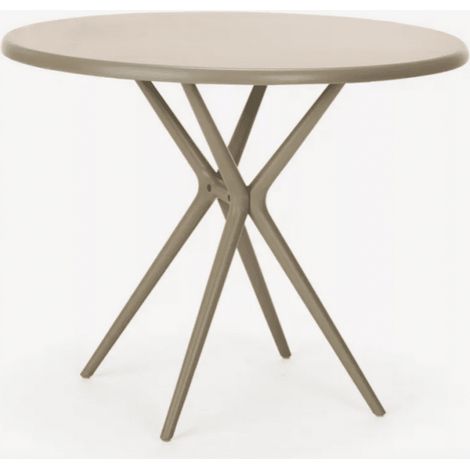 TAVOLO TONDO DA INTERNO ESTERNO GIARDINO POLIPROPILENE CM Ø80x74h TORTORA 627v