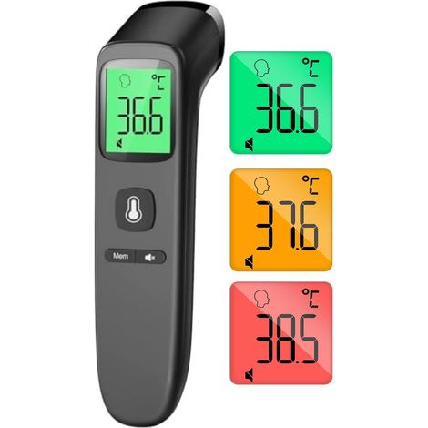 Thermomètre Frontal Sans Contact, Thermometre Bebe, Thermomètre Médical Numérique Infrarouge pour Adultes, Lecture Précise avec Ecran LCD, Thermomètres Médicaux et Accessoires (Noir intense) (1/5)