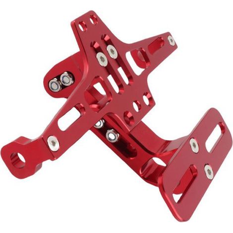 Cadre de licence de moto Support de licence d'aluminium réglable de moto auto d'amenagement Noir Rouge (1/4)