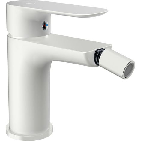 Grifo de Bidé Modelo CASSIO Fabricado en Latón Monomando Acabado en Blanco (1/2)