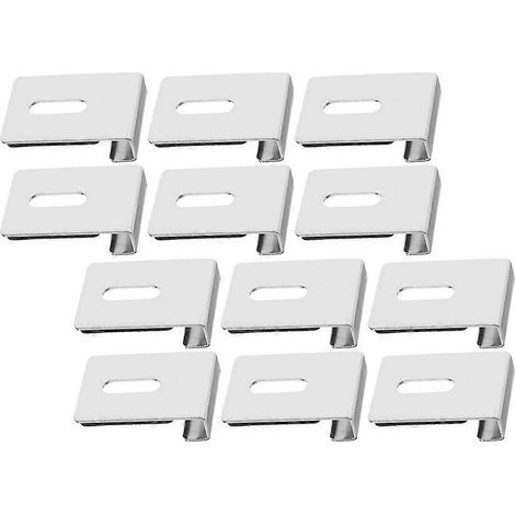 Clips de fixation pour miroirs en acier inoxydable, jeu de 3 pièces, robustes, avec coussinets en caoutchouc. (1/5)
