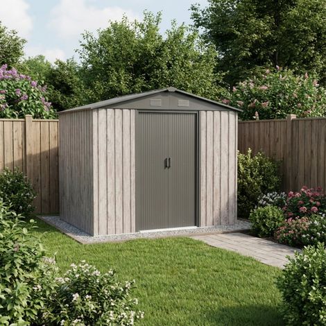 Abri de jardin métal 4,1 m² – Acier galvanisé beige – Double porte coulissante – Kit d'ancrage inclus – Résistance à la neige 100 kg/m² – X-Metal (1/5)