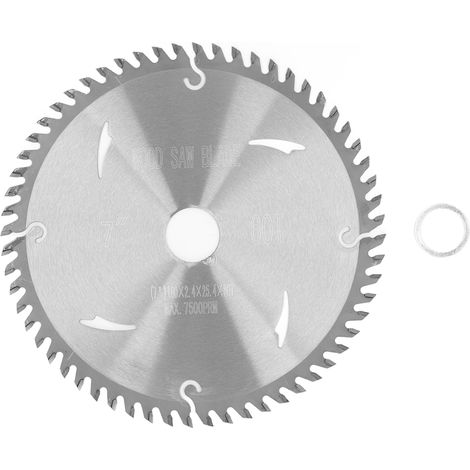 Lame de scie circulaire carbure 7x60 dents, disque de coupe transversale argenté pour menuiserie (1/5)