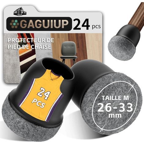 Lot de 24 protections de sol rondes en silicone pour pieds de chaise, 3,2 cm, protection pour pieds de meubles, housses de pieds de table mobiles, capuchons de pieds de tabouret pour éviter les (1/5)