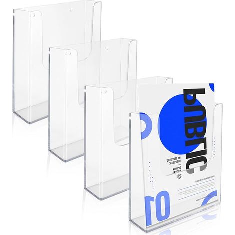 Porte Document Mural A4 en Acrylique, Porte-brochures Mural A4, Transparent Porte Revue Mural pour Hôtel, Bureau, Restaurant (1/5)