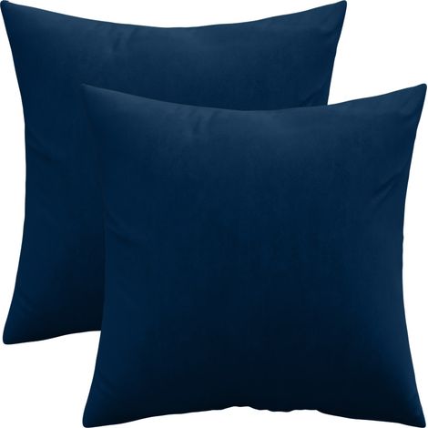 Pack of 2 velvet cushions - cover and filling - Mesmal Dark blue (1/5)