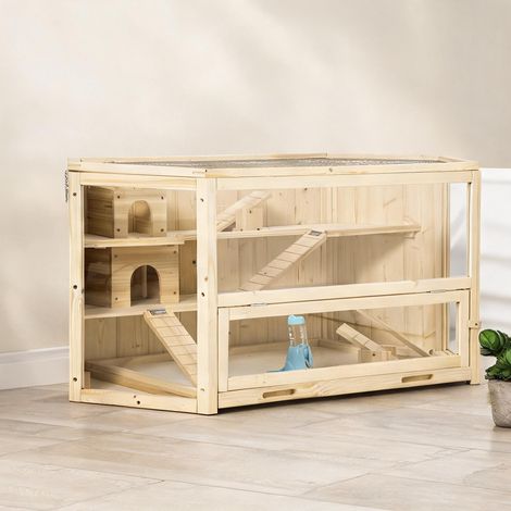 Cage pour rongeur en tannenholz PS-Plexiglas 115 x 60 x 55 cm (1/5)