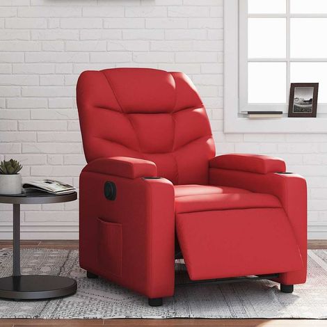 Relaxsessel Elektrisch Rot Kunstleder