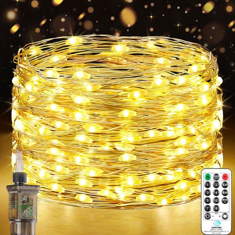 Guirlande Lumineuse LED, 18M 150LED Guirlande Lumineuse Intérieur Prise 8 Modes Étanche Lumières de Noël pour Décoration Intérieure Extérieure, Jardin, Anniversaire, Mariage, Sapin de Noël [Classe éne (1/3)
