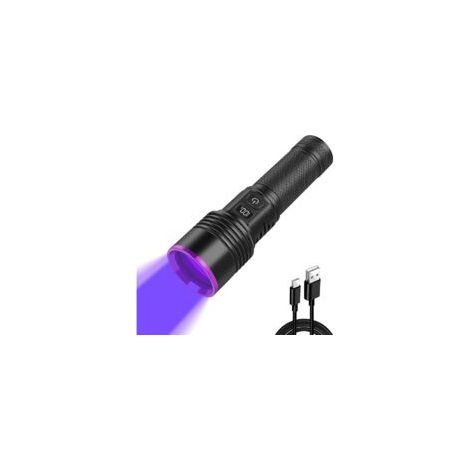 Torcia UV da 365 nm - LED ricaricabile da 30 W, adatta per test delle urine, polimerizzazione di resine, applicazioni per palcoscenici ed eventi, ecc. - Crezuo (1/4)