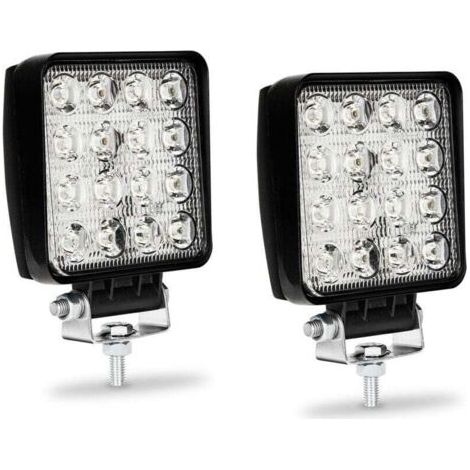 ALOVZE Lot de 2 projecteurs de travail LED 48 W, antibrouillards pour voiture, camion, UTV, SUV, véhicule tout-terrain, tracteur, bateau