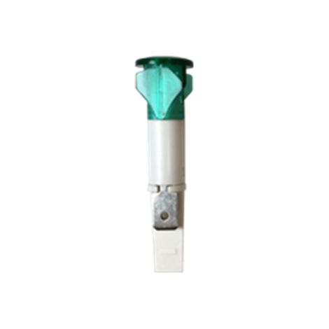 VOYANT FILAMENT Ø10 mm, à clipser, VERT 400V, Racc Lang 6,35 mm 90382