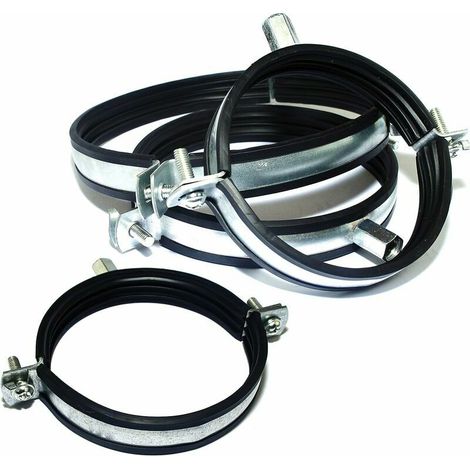 KZQ Hose Clamps with Cross-Shaped Rubber Seal - M8/10 Thread, 5pcs (Ø 125 mm) (1/4)