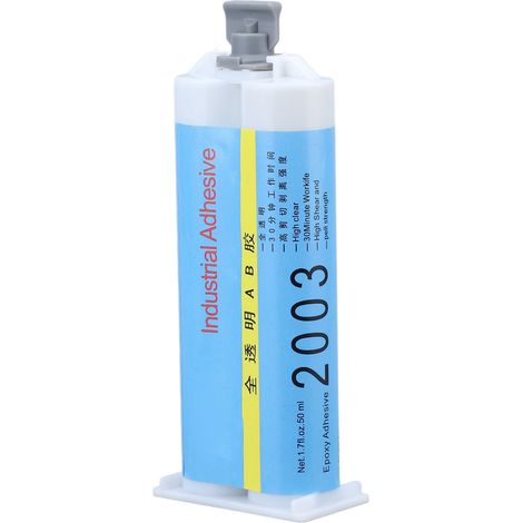 Colle époxy transparente à haute viscosité, résistante aux intempéries, pour métal, verre et bois, 50 ml (1/5)
