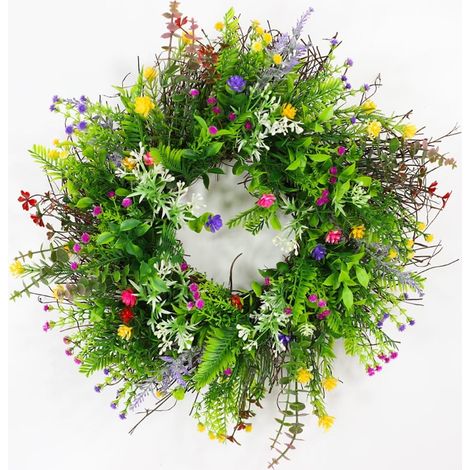 Guirlande De Porte - Décor Printemps Été Fleurs Artificielles Pour Extérieur Et Intérieur - Accueil Maison Mariage Saison Toute L'Année (1/3)