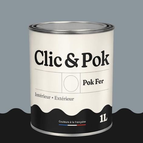 Peinture Fer Antirouille – Métal Extérieur Intérieur, Satinée, Protection Rouille - 1L - RAL 7001 - Gris argent