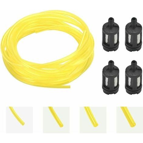 4PCS Durite Essence Tondeuse 1.22m - Durite Essence Debroussailleuse Tuyau Durite d'Essence Trononneuse 4 Tailles Tuyau Carburateur Tondeuse avec Carburant pour Tondeuse à Gazon (1/5)
