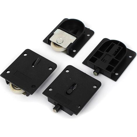 sourcingmap Roulettes de porte coulissante placard Armoire Poulie Nylon diamètre 24mm 2 set (1/3)