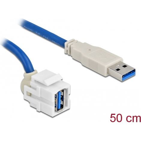 Delock MÃ³dulo Keystone USB 3.0 A hembra 250Â°  USB 3.0 A macho con cable