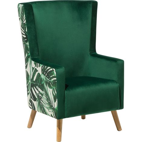 Wingback Chair ONEIDA Velvet Dark Green (1/5)