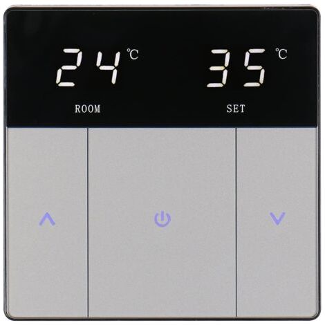 Plancher Chauffant Thermostat de Chauffage à Bouton Tactile, économe en énergie et Facile à Utiliser AC230V 10A pour Plancher Chauffant Noir
