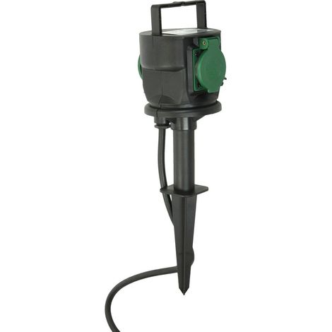 Prise de jardin double avec couvercle et câble 1,5 m