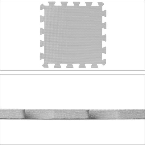 Set da 36 pezzi tappeto puzzle morbido sala giochi 1,4 m² assorbimento urti atmosfera accogliente in schiuma EVA grigio 130010811