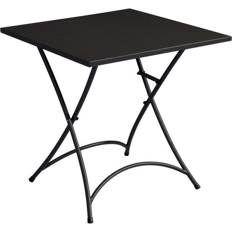 Tavolo Giardino Quadrato Pieghevole 70 x 70 Centimetri Tavolo Nero Arredo Bar ed Esterni (1/4)