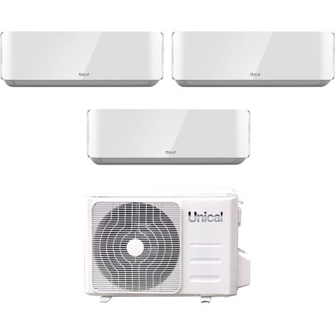 Unical Trial Split Inverter Klimagerät AIR CRISTAL 10+13+13 Serie mit KMX4 28HE R-32 Wi-Fi Optional 10000+13000