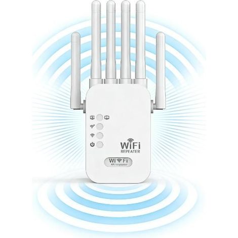 KLVGTIFS PU - Amplificateur de signal WiFi haute performance - 6 antennes - 2 ports LAN - idéal pour une utilisation à domicile et au bureau (1/5)