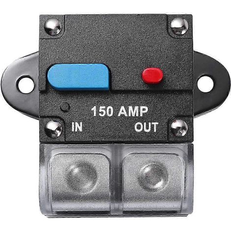 Compatible avec le disjoncteur automobile réarmable Mizh 150A 25-26, fusible à réarmement automatique, bouton de réarmement manuel, fusible de disjoncteur, pièces automobiles (noir) (1/4)