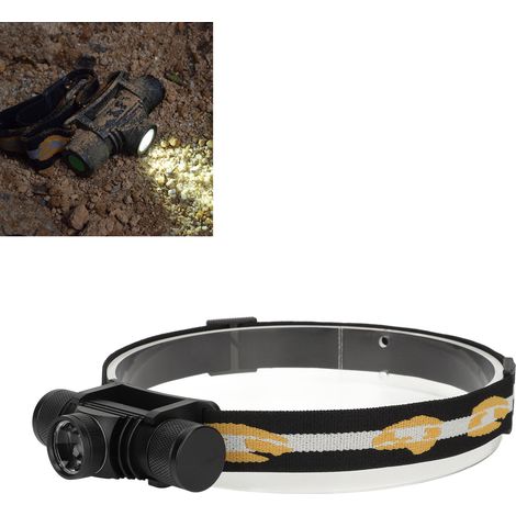Lampe frontale LED haute intensité, lampe torche à bandeau zoom rotatif en alliage d'aluminium, rechargeable, étanche, adaptée à la pêche, la chasse, l'exploration et la randonnée en extérieur. (1/5)