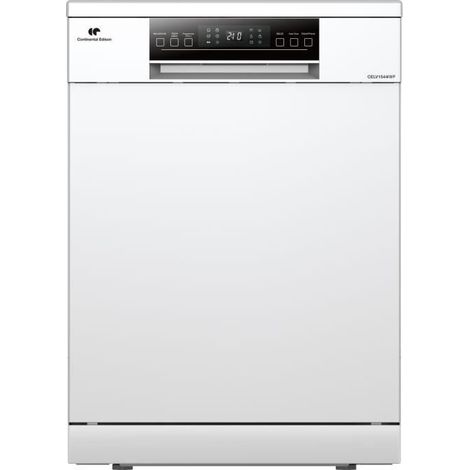 Continental Edison – Lave-vaisselle pose-libre 15 couverts – Technologie Inverter – 60 cm – 42 dB – Efficacité énergétique optimale – Blanc