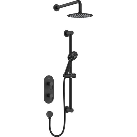 Bristan Saffron Concealed Dual Control Shower Pack2 Black